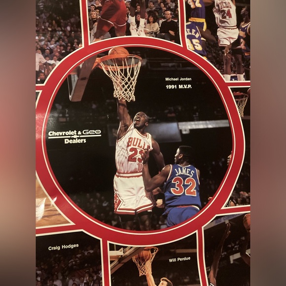 Original Chicago Bulls 1991 Eastern Conference Champions 22.5x37 Poster Jordan - Picture 5 of 11